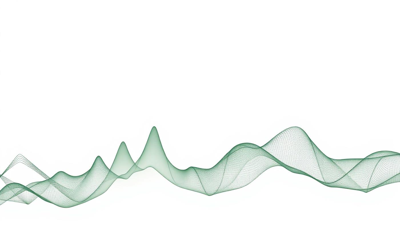 Abstract chromatogram trace rendered in green line work.